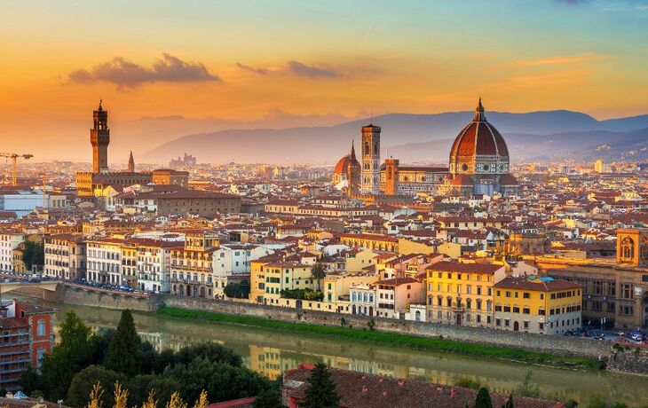 Sonnenuntergang Blick auf Florenz und den Dom