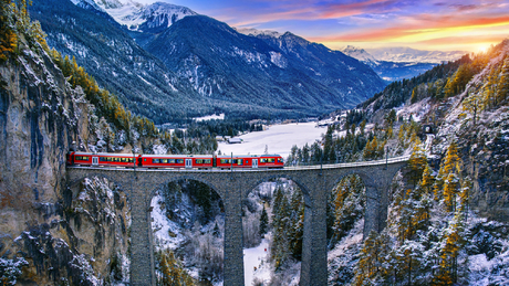 Landwasserviadukt in Filisur, Schweiz